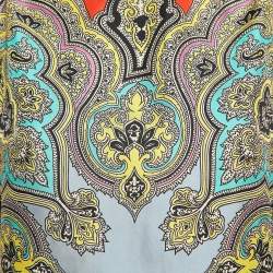 Etro Multicolor Printed Silk Tie-Up Detail Scarf Top One Size 