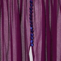 مملوكة مسبقًا Etro Purple Chiffon Silk Button Front Blouse S