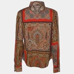 Pre Owned Etro Multicolor Printed Cotton Button Front Shirt M