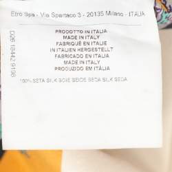 Pre Owned Etro Multicolor Printed Silk Button Front Shirt M