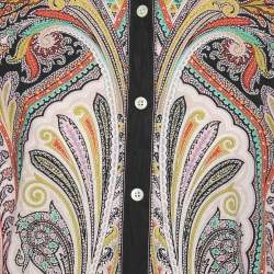 Pre Owned Etro Multicolor Print Cotton Blend Full Sleeve Shirt M