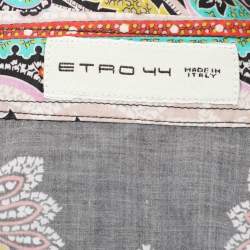 Pre Owned Etro Multicolor Print Cotton Blend Full Sleeve Shirt M