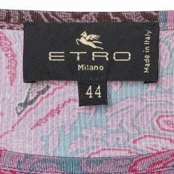 مملوكة مسبقًا توب إيترو جيرسي مطبوع أكمام طويلة بنفسجي/متعدد الألوان مقاس وسط (ميديم)