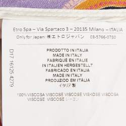 Etro Orange/Purple Paisley Print Crepe Skinny Pants S