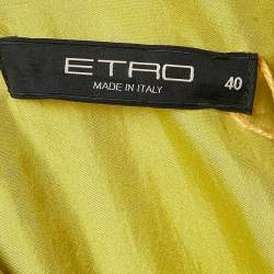 Etro Green Printed Silk Layered Shift Dress S