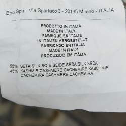 Pre Owned Etro Black Animal Print Jersey Open Front Cardigan M