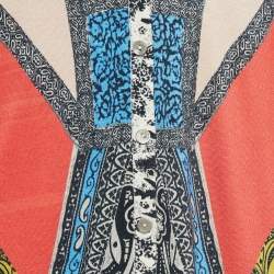 Etro Multicolor Printed Jersey Open Front Cardigan L