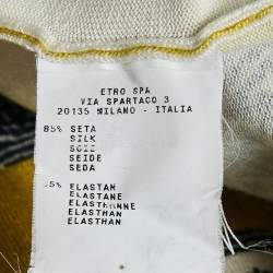 Etro Multicolor Printed Jersey Open Front Cardigan L