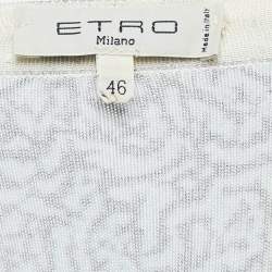 Etro Multicolor Printed Jersey Open Front Cardigan L