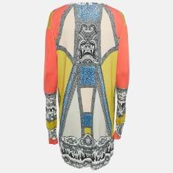 Etro Multicolor Printed Jersey Open Front Cardigan L