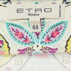 Pre Owned Etro Multicolor Paisley Print Silk Jersey Shift Dress M