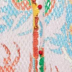 Etro Multicolor Patterned Linen Knit Button Front Long Cardigan M