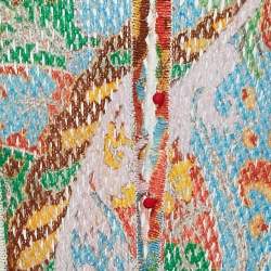 Etro Multicolor Patterned Linen Knit Button Front Long Cardigan M