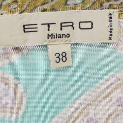 Etro Multicolor Printed Jersey V-Neck Top S