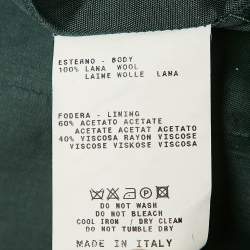 Pre Owned Etro Green Embroidered Wool Cap Sleeve Short Dress S