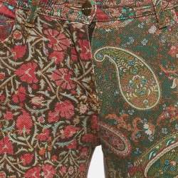 Pre Owned Etro Multicolor Printed Denim Jeans S Waist 27"