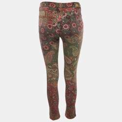Pre Owned Etro Multicolor Printed Denim Jeans S Waist 27"
