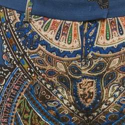 Etro Blue Printed Wool Pants S