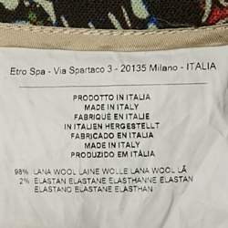 Etro Blue Printed Wool Pants S