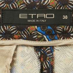Etro Blue Printed Wool Pants S