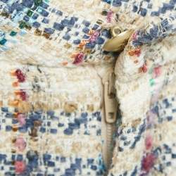 Etro Beige Checks Tweed Open Front Vest and Trousers Set M 
