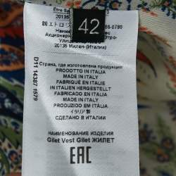 Etro Beige Checks Tweed Open Front Vest and Trousers Set M 