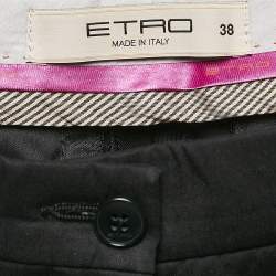 Pre Owned Etro Black Cotton Trousers S