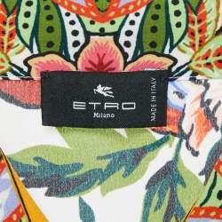 Pre Owned Etro Multicolor Floral Print Silk Button Front Shirt XL 