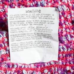 Etro Pink Boucle Fringed Open Front Cardigan One Size