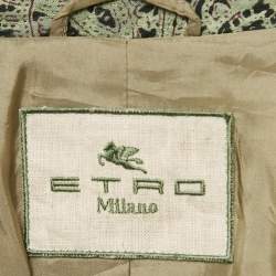 Pre Owned Etro Vintage Multicolor Printed Cotton Blend Single Breasted Blazer M