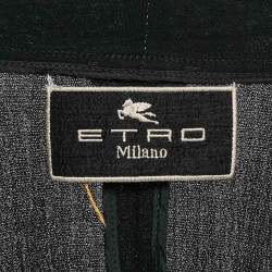 Etro Black Wool Blend Front Tie Detail Jacket S