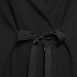 Etro Black Wool Blend Front Tie Detail Jacket S