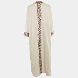 Etro Multicolor/Beige Paisley Jacquard Open Front Overcoat M
