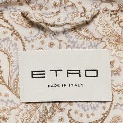 Etro Multicolor/Beige Paisley Jacquard Open Front Overcoat M