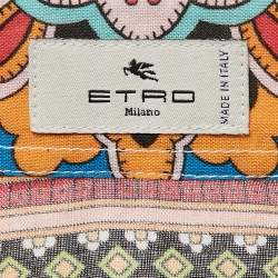 Etro Red Paisley Print Ramie Long Sleeve Shirt M