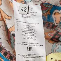 Etro Red Paisley Print Ramie Long Sleeve Shirt M