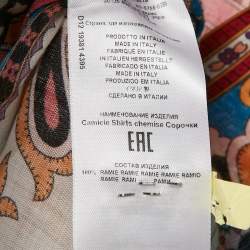 Etro Red Paisley Print Ramie Long Sleeve Shirt M