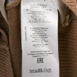 Etro Beige Paisley Print Silk and Wool Knit Cardigan S