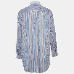 Pre Owned قميص إيترو قطن أزرق بطبعة رقع واسع مقاس صغير (سمول)