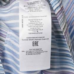 Pre Owned قميص إيترو قطن أزرق بطبعة رقع واسع مقاس صغير (سمول)