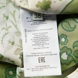 Pre Owned Etro Green Floral Print Silk Artica Oversized Shirt S 