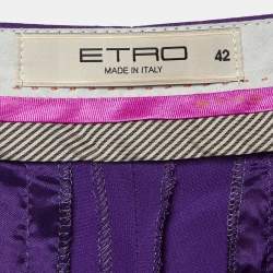 Etro Purple Crepe Tailored Pants M