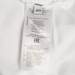 Etro White Applique Jersey Structured Shoulder T-Shirt S