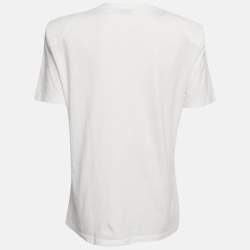 Etro White Applique Jersey Structured Shoulder T-Shirt S