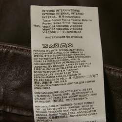 Etro Burgundy Leather Pleated Shorts S