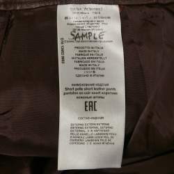 Etro Burgundy Leather Pleated Shorts S