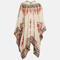 Pre Owned Etro Multicolor/Beige Jacquard Open Front Cape ONE SIZE