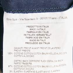 Etro Navy Blue Printed Cotton Short Dress M