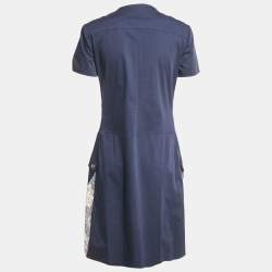 Etro Navy Blue Printed Cotton Short Dress M