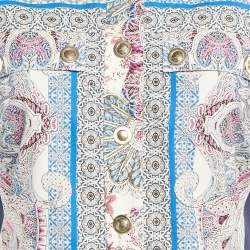 Etro Navy Blue Printed Cotton Short Dress M